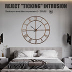Ohweog Large Wall Clock for Living Room Decor – 48 Inch Silent Non-Ticking Modern Farmhouse Wall Clock, Oversized Decorative Metal Roman Numeral Clock, Bronze