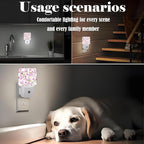 FSHVQKD Spring Flowers Blossom Night Light,Plug Into Wall for Boys Girls Bedroom Decorative Square Night Light Lamp 0.5w Sleep Friendly