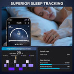 Smart Ring Health Tracker with Display Screen, Sleep Tracker with Heart Rate, Fitness Ring Step Tracker for Activity Monitoring/Steps/Calories,Wireless Charging, for iOS Android (Silver,9#)