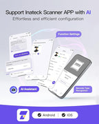 Inateck Industrial Barcode Scanner Wireless, 2D QR Code Scanner with Smart Charging Stand, IP67 Waterproof and Dustproof, Barcode Reader with 2600mAh Battery，Handscanner with App & SDK, BCST-75S