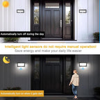 Sorfia 18W Motion Sensor Outdoor Lights Wired, IP65 Aluminum LED Outdoor Motion Sensor Light Indoor,Motion Lights for Outside Dusk to Dawn Outside Lighting Fixtures LED Porch Light Wall Mount 110V