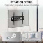 CondoMounts CLMTVT1064 DIY Column TV Mount for Large Pillars & Large TVs | Holds 120lbs | Fits 37-in. to 85-in. TVs | Fits Pillars 8-inches & Wider | No Drill | White Straps | TILT Only No Swivel