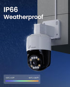 Loocam Camera for Home Security, POE Security Camera System with 4pcs Pan & Tilt Camera for Indoor Outdoor, Person/Vehicle Detection, Color Night Vision, 4K 8CH NVR 2TB HDD Included, Plug & Play