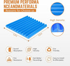 Saiqiang 12Pack Blue Acoustic Foam Panels 1" x 12"x 12" Soundproof Panels Sound Proof Foam Panels Noise Absorbing Sound Proof Acoustic Treatment Foams for Home Wedges
