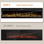 72" WiFi Electric Fireplace, Recessed and Wall Mounted Fireplace Heater, 13 Flame & Fuel Bed Colors, 5 Brightness, Thermostat, Timer, App and Remote Control, 750/1500W