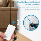 Greencycle Wireless Remote Control Outlet Plug Switch Kit,Remote Light Switches,On Off Outlet Switch for Lights,Lamps,Fans,300ft Long Range,No Wiring,15A 1500W,for Household Appliance,1SW+2Outlets