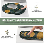 Large Desk Mat, Gaming Mouse Pad, Desk Pad Protector, XXL Mousepad + Keyboard Wrist Rest+Mouse Wrist Rest+Coaster Ergonomic Desk Pad for Home Office Decor, Dark Green Gold Moon Phases Constellation