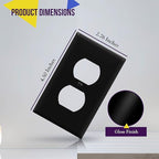 ENERLITES Duplex Receptacle Outlet Wall Plate, Size 1-Gang 4.50" x 2.76", Unbreakable Polycarbonate Thermoplastic, UL Listed, 8821-BK-5PCS, Black (5 Pack)