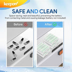 KEEPOW 9 Pcs AA/AAA Battery Storage Case Holder Box, Clear Color