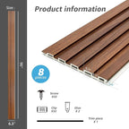 Art3d Slat Wall Panels, WPC Soundproof 3D Wall Paneling for Interior Wall Decor, TV Background, 8-Pack 96 x 6 in. Teak