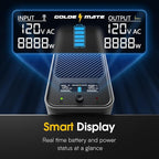 GOLDENMATE 1000VA/600W Lithium UPS Battery Backup and Surge Protector, Sinewave UPS System with LiFePO4 Battery(153.6 Wh), 2025 Upgraded Pro Ver. with Communication Port, 8 Outlets, LCD Display, White