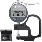 Neoteck Digital Thickness Gauge 0.5inch/12.7mm,0.0005inch/0.01mm LCD Display with Inch/MM Conversion One-Hand Quick Press Thickness Measuring Tool for Leather Paper Fabric Film etc.-Silver-Grey