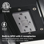 JOKAONOTL Dusk to Dawn Porch Lights with GFCI Outlets Waterproof Outdoor Wall Lights Exterior Lighting Fixtures Modern Outside Lights Wall Mount for House Patio Garage,Black,11.8''H, 2 PC
