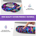 Gaming Mouse Pad, Large Desk Mat, Cute Desk Pad Protector, 4in1 XXL Mousepad + Keyboard Wrist Rest+Mouse Wrist Rest+Coaster Set with Ergonomic Desk Pad for Home Office Computer, Dazzling Bright Color
