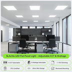 2x2 LED Light Flat Panel 4Pack,40/35/30/25/20W,5 Color Temps 2.7K/3K/3.5K/4K/5K,Dimmable (0-10V) Recessed Drop Ceiling Lights,5200 LM Fixture Flush Mount Ceiling for Office Kitchen Garage ETL-4Pack