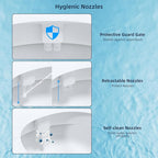 Hibbent Bidet Attachment for Toilet with Self Cleaning Dual Nozzle, Hot and Cold Water Spray Non-Electric Mechanical Toilet Seat Bidet for Rear or Female Washing Sanitizing, Blue