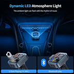 UNBREAKcable Bluetooth 5.3 FM Transmitter for Car, [PD 20W + QC 3.0] [Stronger Microphone & HiFi Bass Sound] Cigarette Lighter Radio Music Adapter Charger, Supports Hands-Free Siri Google Assistant