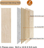 ARMURO Wood Slat Wall Panel - 2 PCS Slat Wall Paneling, Natural Oak Wood Veneer Sound Dampening Wall Panels - Wood Panels for Wall 12.6" W x 94.5" L