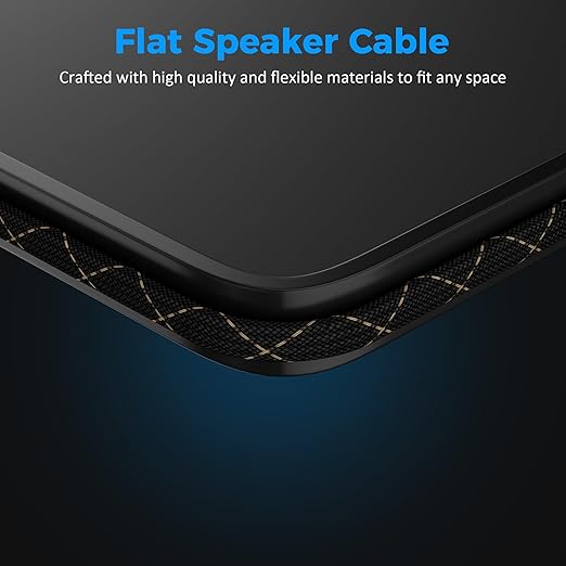 16/2 Speaker Wire 100 Feet, 16AWG Gauge Speaker Cable, Direct Burial, Durable Nylon Braided, in Wall, 2 Conductors, OFC Oxygen-Free Copper, for Car Audio Stereos, Home Theater, Surround Sound, Radio
