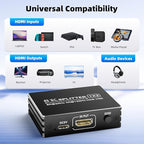 HDMI 2.1 Splitter 1 in 2 Out 4K 120Hz with 8K HDMI Cable and Power Adapter, BolAAzuL 8K 60Hz 1x2 HDMI Y Splitter with Audio Out for Dual Monitors Duplicate, Support HDCP 2.3 HDR for PS5/Xbox/PC/TV