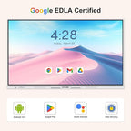 Interactive Smart Board for Classroom, 55” 8+128 GB Electronic Digital Whiteboard Built-in Google EDLA-Certified Android 14 OS - 4K Touchscreen Smartboard for Home Office School Studio Display
