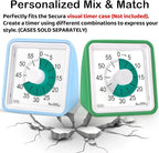 Secura 60 Minute Essential Visual Timer for Kids, Countdown Clock Timer for Special Education, Classroom, School, Desk, Home, Office, Silent Non-Ticking Time Management Tool (Dark Green & Dark Green)