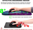 KUOSGM Mouse Pad Wrist Support, Ergonomic Mouse Pad with Massage Dot, Comfortable Computer Mouse Pad for Laptop, Wrist Rest Pain Relief Mousepad with Non-Slip PU Base for Office & Home, 12 x 8 in