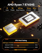 GEEKOM A8 Mini PC with AMD Ryzen 7 8745HS (Beats 6800H), 16GB DDR5 RAM (Upgradable, Not LPDDR) 1TB NVMe SSD, Windows 11 Pro Desktop Computer for Home&Business, USB4, SD Slot, 8K | WiFi 6E, 2.5G LAN