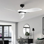 AEROFANTURE 54 Inch White Ceiling Fan, Quiet DC Motor with Remote, 6 Speeds and Reversible Airflow, Modern Indoor Fan for Bedroom or Living Room