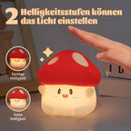 Rytinazzz Hug Mushroom Night Light, 50-Hour Battery & Pat Control, Squishy Lamp for Kids Bedroom, Girls, USB Rechargeable with Timer, Valentines Gifts