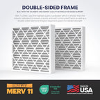 BNX TruFilter 20x20x4 (19.5’’ x 19.5’’ x 3.63‘’ Slim Fit) MERV 11 Air Filter 2-Pack - MADE IN USA - Air Conditioner Furnace Filters HVAC AC Furnace Filters for Dust, Pet, Mold, Pollen MPR 1200 FPR 7