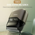 Tulzim Electric Foil Shaver for Men: Portable Electric Razor for Beard/Face, 3 Floating Blade LED Display USB-C Fast Rechargeable, IPX7 Waterproof for Travel & Home,Matte Brown