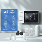 LWOHSI Alarm Systems with 4.3" Large Fulltouch Screen,4G SMS/Tuya APP Alert,Wireless Home Security Alarm Kits,Door Alarm Sensors,120db Siren,Remote,Work with Alexa and Google for Villa,Apartment
