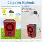 ChunHee Solar Outdoor Motion Sensor Alarm with Dog Barking Gunshot Sound, Support Recording and Adjustable Volume, 130db Loud Noise Maker 3 Work Modes Strobe Light for Home, Villa, Farm, Barn (1pack)