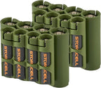 Storacell AA + AAA Combo Battery Storage Caddy and Dispenser (Pack of 2), Military Green, Holds 4 AA + 4 AAA Batteries (Not Included), Durable & Compact, The Original Battery Caddy, Made in USA