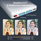 SmallRig M3 Magnetic Selfie Phone Light with Clip, 120 LEDs 2000mAh Rechargeable, 2700K-6500K, Portable Content Creators Fill Light for Video Recording, for iPhone/Laptop/Camera/Webcam (White) - 5640