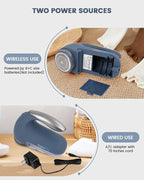 SUPER LINT Electric Sweater Shaver Fuzz Pill Bobble Remover for Fabric Fleece Curtains Clothes, Marine Blue & Silver