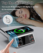 USB Charging Station,100W 8-Port Charging Station for Multiple Devices with 4 QC3.0+4 USB-C PD Ports,Wireless Charger,Multi Fast Charging Hub Charger Station for iPhone,Samsung, iPad