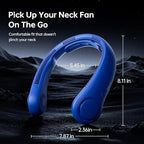 JISULIFE Portable Neck Fan Upgraded, Neckbrace Personal Hands Free, 5 Speed Gears Adjustment, 6000 mAh Wearable Bladeless Quiet Rechargeable for Outdoor Indoor, Gifts for Women Men- Dark Blue
