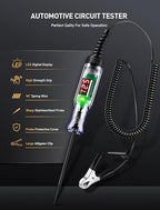 WINAMOO Automotive Test Light with 3-48V LED Digital Voltage Display, Auto Circuit Tester with Voltmeter & Dual Color Polarity Indicate, Electric Test Pen w/Stainless Probe for Car/Truck/SUV Checker