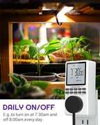 Outlet Timer, NEARPOW Multifunctional Programmable Timer with Countdown and 7-Day Digital Infinite Repeat Cycle Intermittent, 19 ON/Off Programs for Electrical Outlets, 3 Prong, 15A/1800W