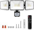 CLY 70W LED Security Lights Motion Sensor Light Outdoor, 6580LM 3 Head Motion Detection Outdoor Lights 6500K IP66 Waterproof, Dusk to Dawn, Flood Light Motion Detector for Entryway Yard Garage