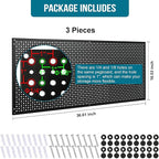 Daanxw Peg Board, 3 Pack 16-Inch X 36-Inch Heavy Duty Steel Pegboard,Heavy Duty Black Pegboard for Walls, Garage, Workbench, Craft Room Tool Organization, Metal Pegboard Panels(Black)