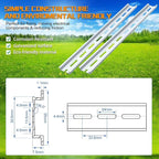 VAMRONE 20 Piece Aluminum DIN Rails, 12 Inches Long, 35mm Wide, 7.5mm High, Top Hat Slotted DIN Rail with RoHS