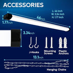 hykolity 4FT 120W LED Shop Light Linkable, 13000lm(400w Equivalent), 5000K Utility Shop Lights for Garages, Workshops, Basements, Hanging or FlushMount, with Power Cord and Pull Chain, ETL, Black
