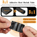 20PCS 6 AWG 5/16 3/8 inch Battery Cable Lugs,6 Gauge Copper Crimp Connector Ring Terminal Wire Ends with 20pcs 3:1 Adhesive Heat Shrink Tubing in Dual-neck Bottle