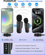Vlogging Kit for iPhone/Android, YouTube Starter Kit with Wireless Microphone/Camera Tripod/Flexible Tripod/RGB Fill Light, Content Creator Essentials Kits for TikTok Vlog Video Recording