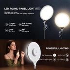 Ring Light Tripod for iPhone, 14" Selfie Ring Light with 63" Tripod Stand and Phone Holder, Professional LED Ringlight for Video Recording, Streaming, Photography, Makeup, Barber, TikTok White