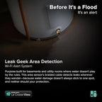 Leak Geek Area Detection Wi-Fi Alert System with The Bridge Gateway and Water Leak Area Detection Sensor with 76-inch Cable