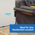 LIDER Flat-Face Outlet Extender with 3 Receptacles, Ultra-Thin Wall Plate Plug with Cord Extender and 3-Outlet Power Strip, 8ft Cord, LWE8-315-BK2P, ETL-Listed, Black, 2 Pack